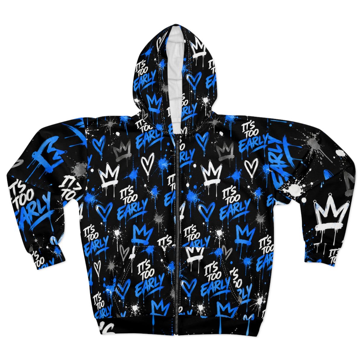 BLUE IT’S TOO EARLY™ All-Over Print Zip Hoodie