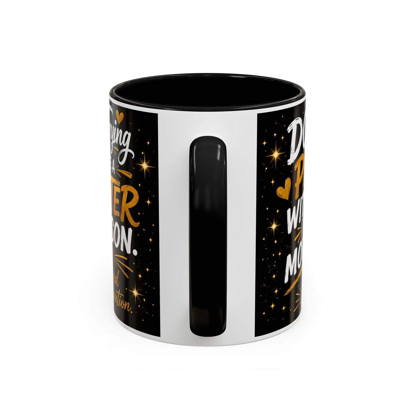 Don't Play With Me This Morning Coffee Mug – My Coffee Is Working Overtime – Funny Black & Gold Accent Mug (11oz/15oz)