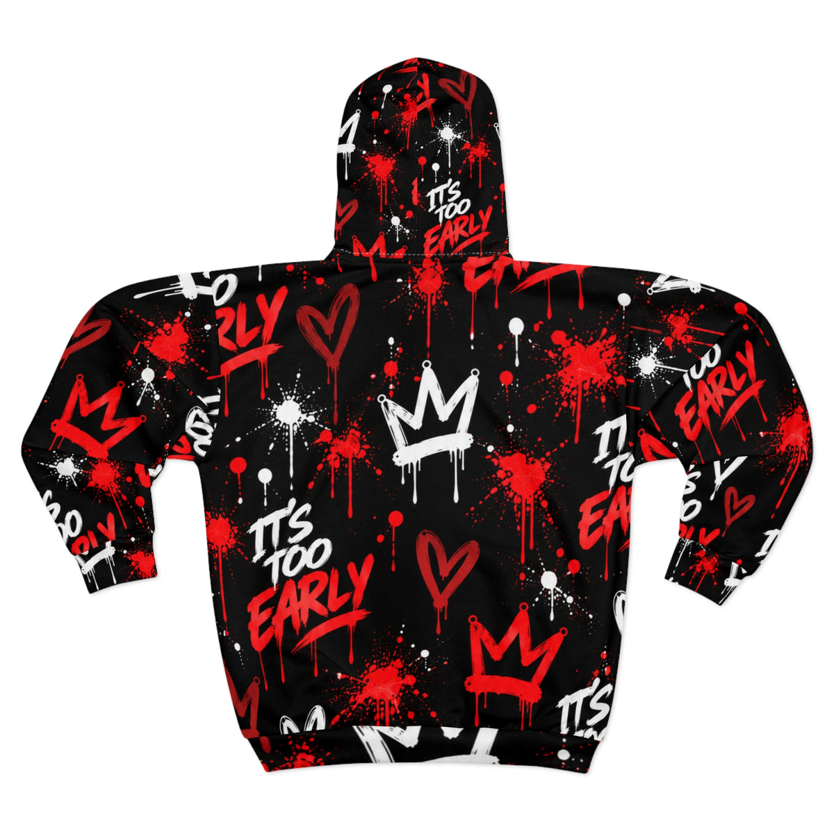 RED IT’S TOO EARLY™ All-Over Print Zip Hoodie