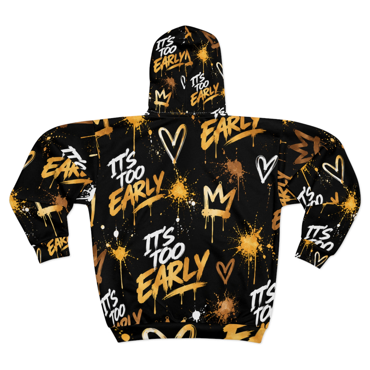 GOLD ITS TOO EARLY™ All-Over Print Zip Hoodie