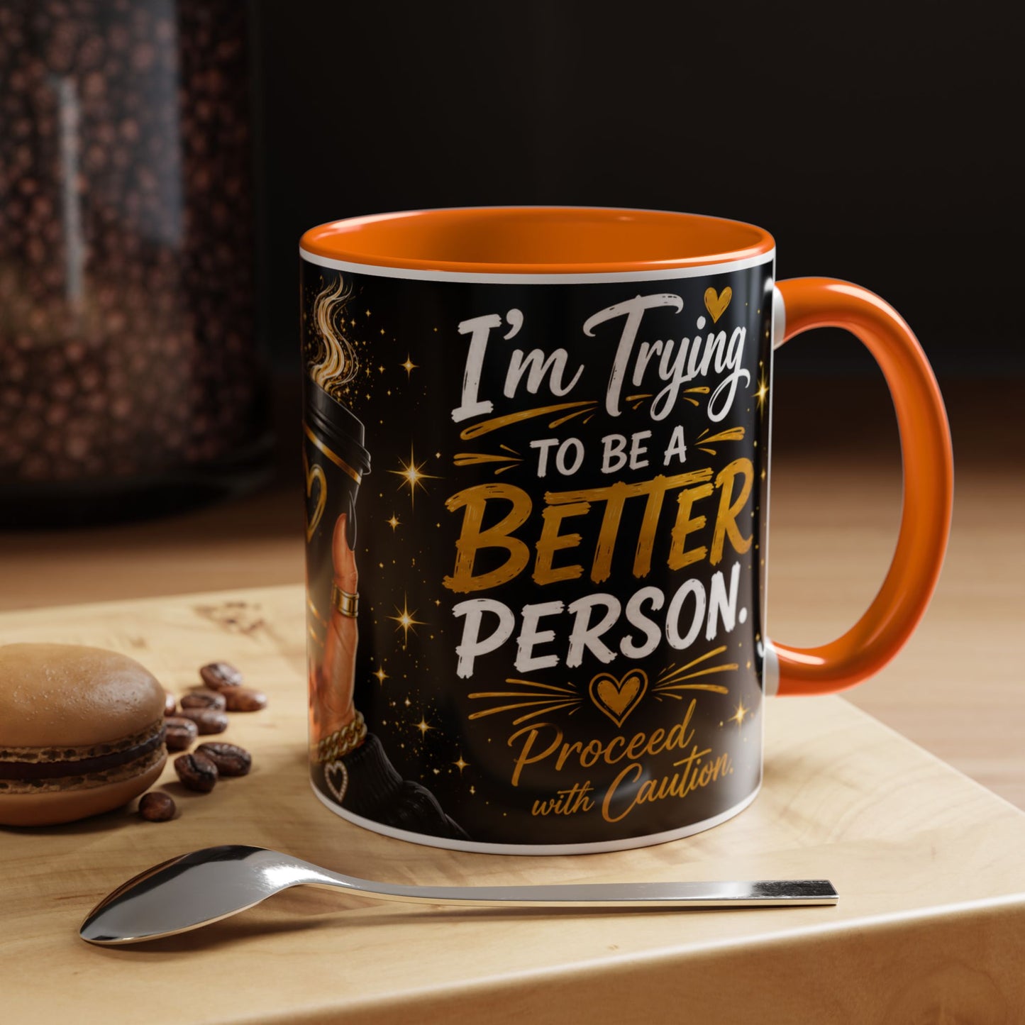 Don't Play With Me This Morning Coffee Mug – My Coffee Is Working Overtime – Funny Black & Gold Accent Mug (11oz/15oz)