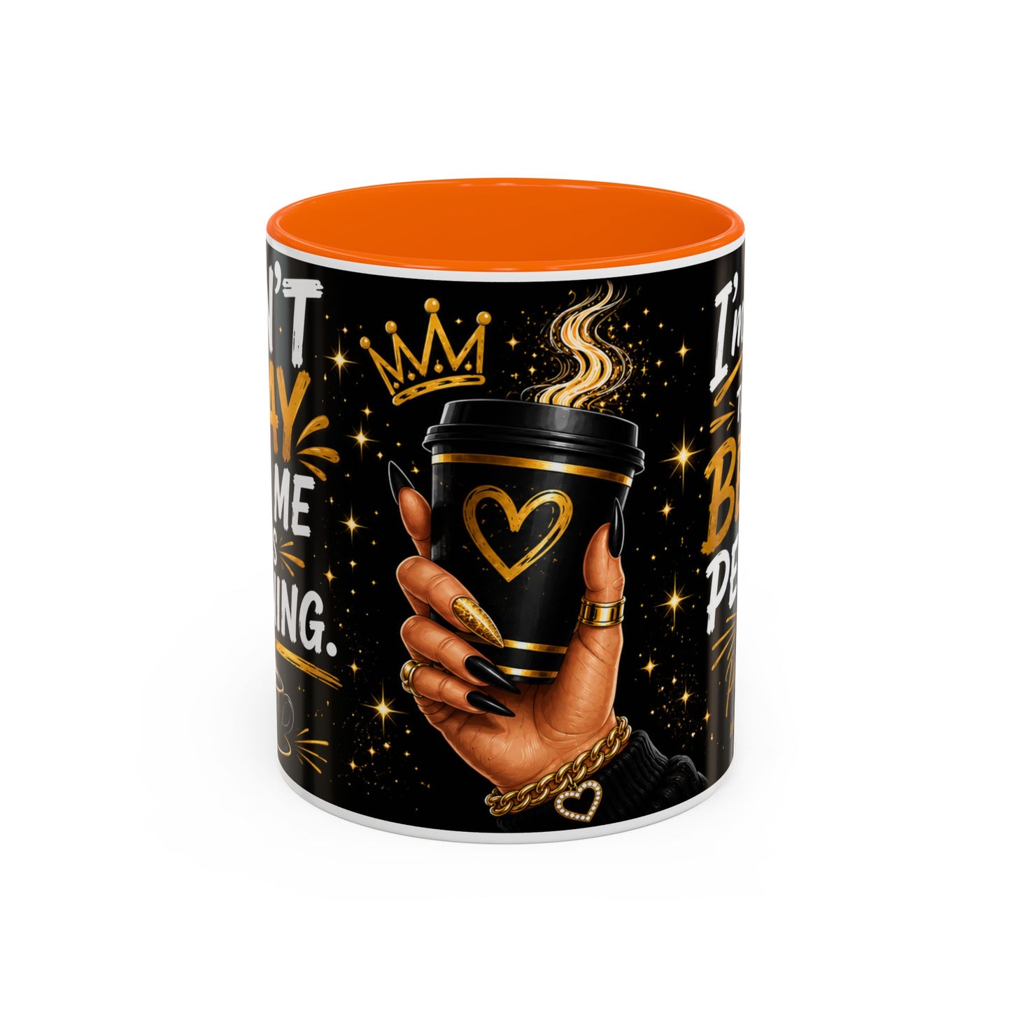 Don't Play With Me This Morning Coffee Mug – My Coffee Is Working Overtime – Funny Black & Gold Accent Mug (11oz/15oz)